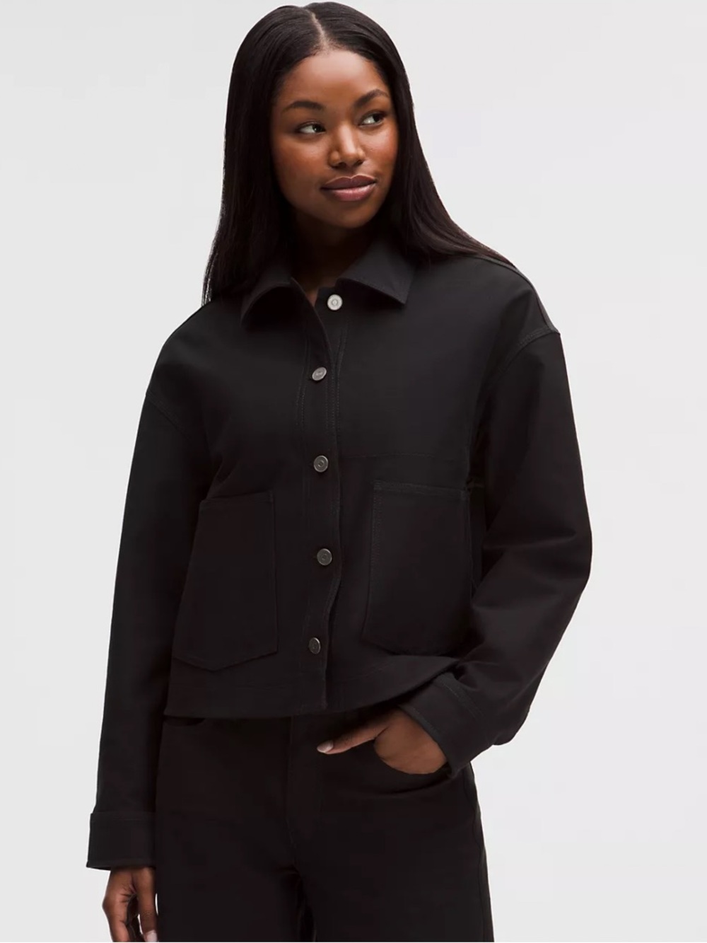 Lululemon EasyFive Jacket Black Medium NWT Utilitech Relaxed Fit Quiet Luxury